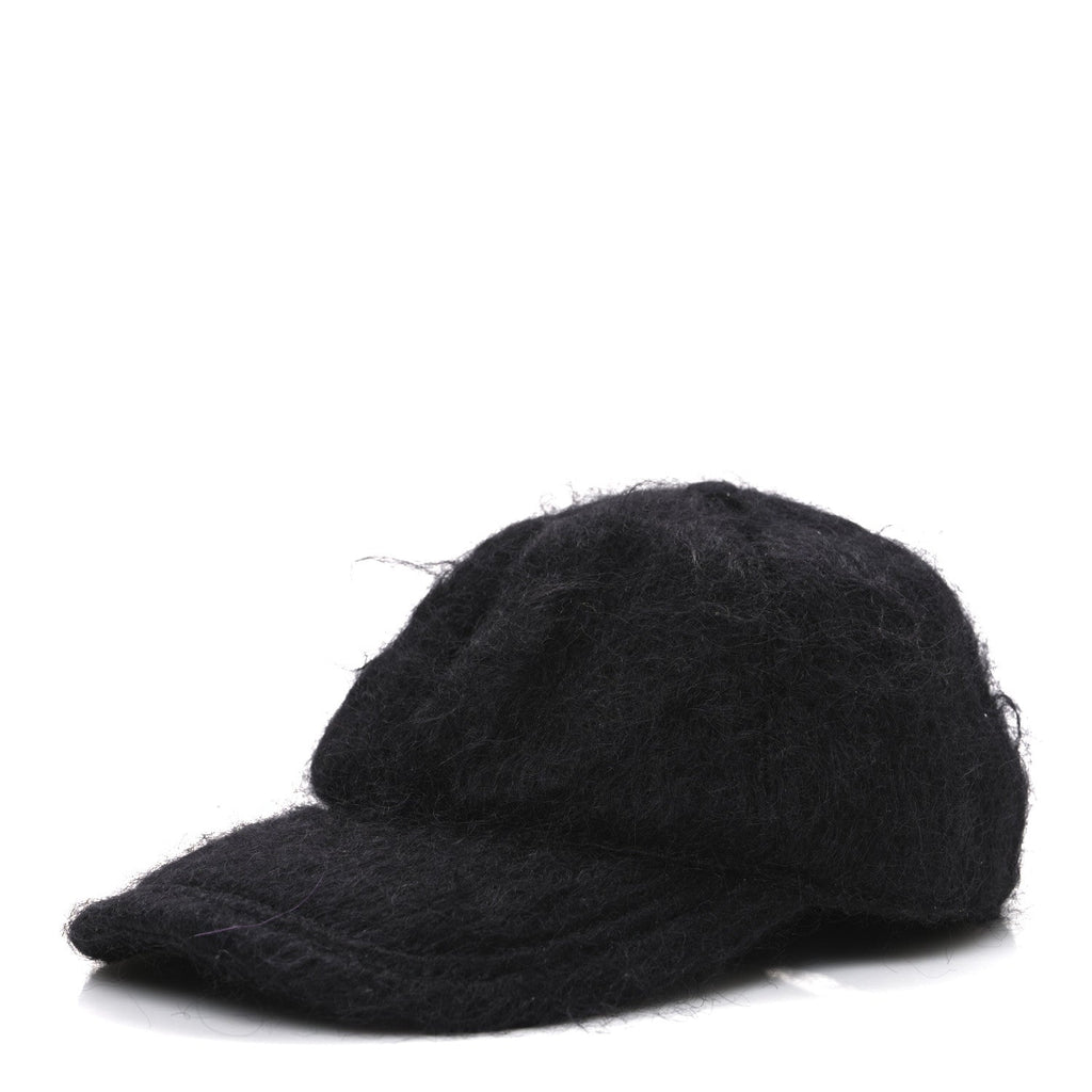 Gucci Mohair GG Lauren Baseball Hat L Black