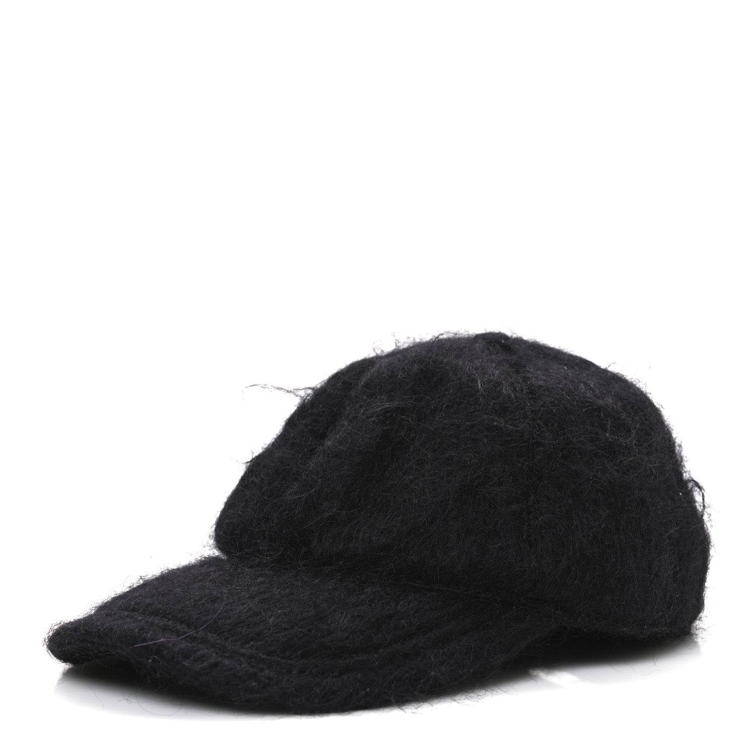 Gucci Mohair GG Lauren Baseball Hat L Black