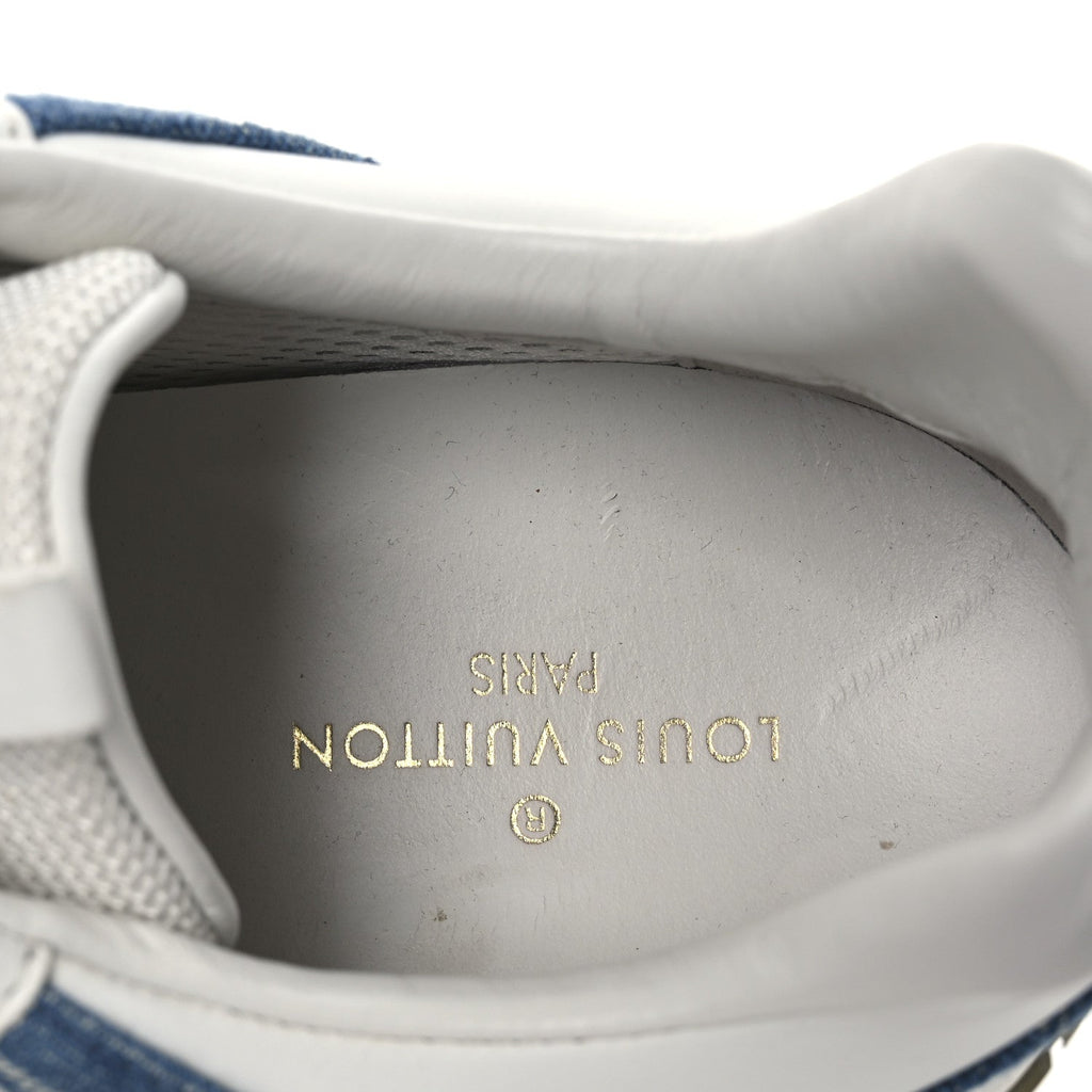 Louis Vuitton Calfskin Monogram Denim Run Away Sneakers 39 White