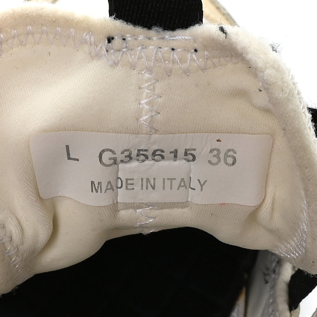 Fabric Calfskin Suede CC Sneakers 36 Ivory Black