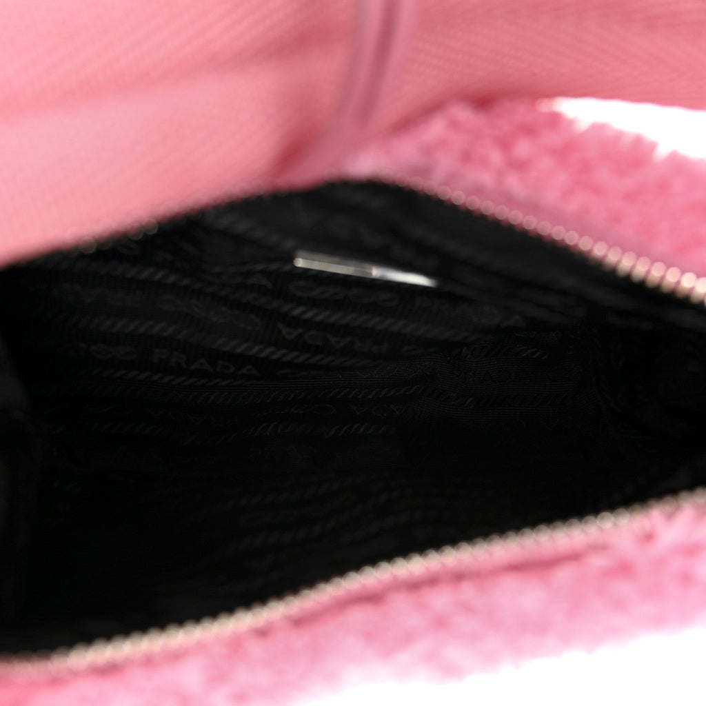 Prada Terry Cloth Mini Re-Edition 2000 Bag Petalo Black