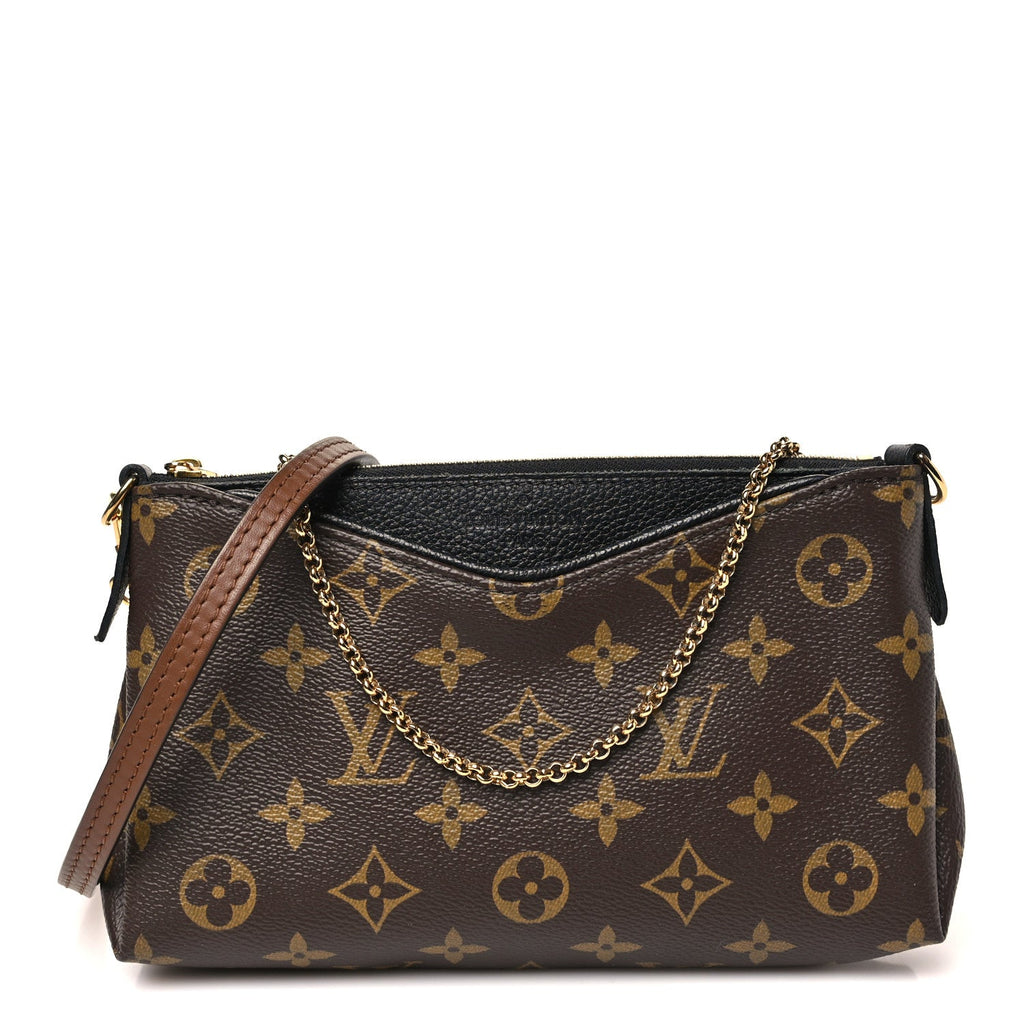 Louis Vuitton Monogram Pallas Clutch Black