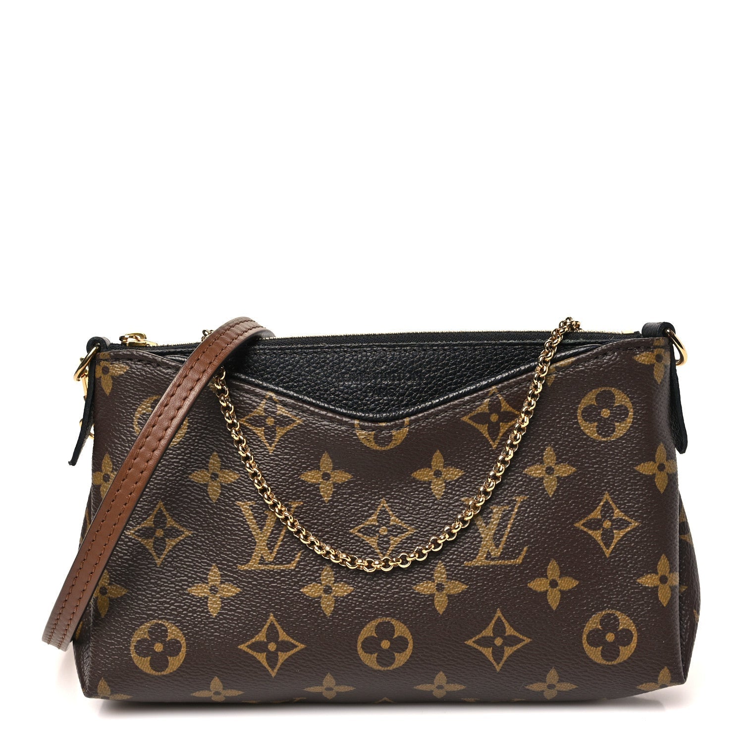 Louis Vuitton Monogram Pallas Clutch Black