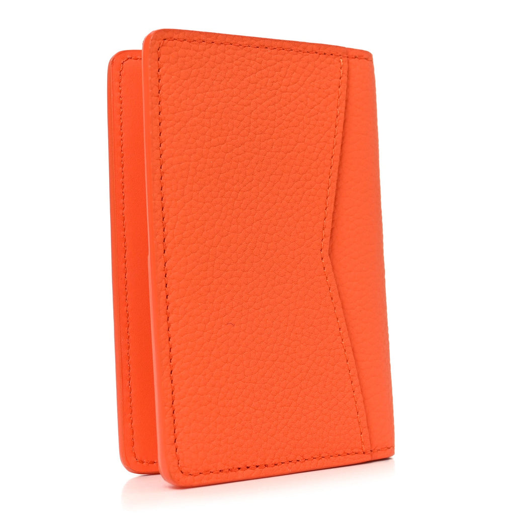 Louis Vuitton Grained Calfskin Aerogram Pocket Organizer Orange