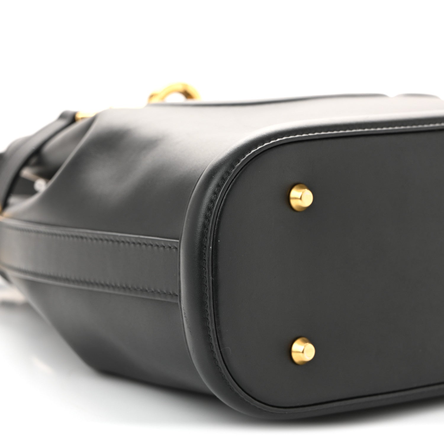 Christian Dior Calfskin CD Embossed Medium C'est Chain Bucket Bag Black