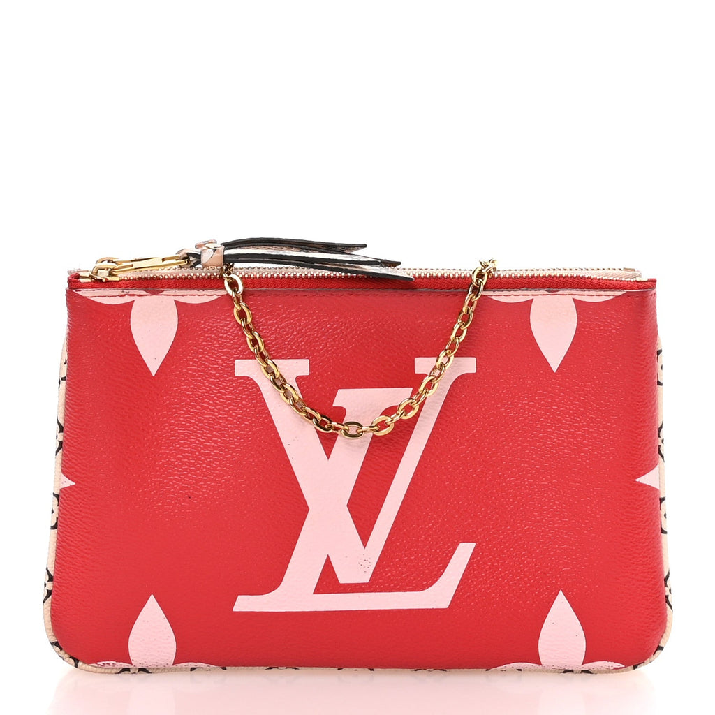 Louis Vuitton Monogram Giant Double Zip Pochette Rouge