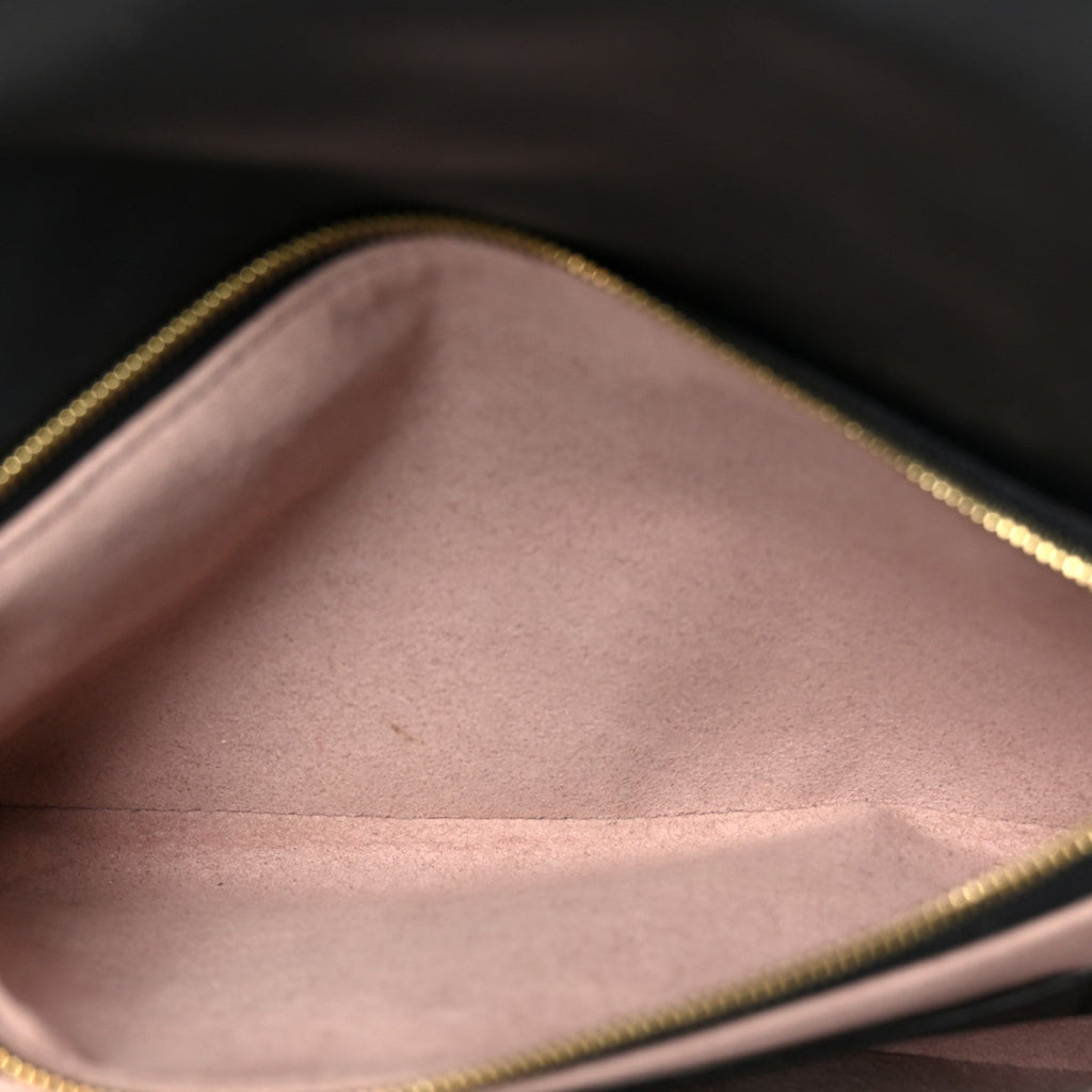 Louis Vuitton Lambskin Embossed Monogram Pochette Coussin Black