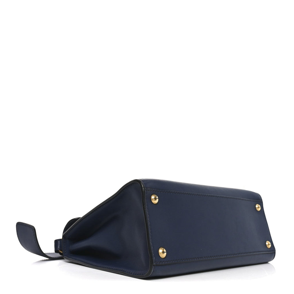 Christian Dior Calfskin Dioraddict Top Handle Navy Blue