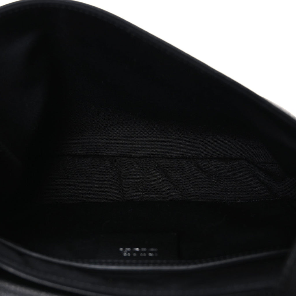 Christian Dior Grained Calfskin Saddle Messenger Bag Black