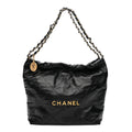 Chanel Shiny Calfskin Quilted Small Chanel 22 Black