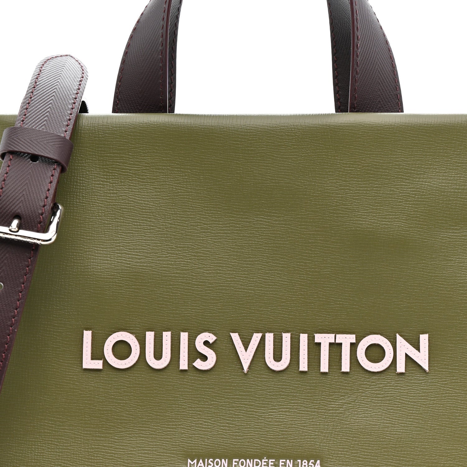 Louis Vuitton Calfskin Mini Shopper Tote Khaki Green