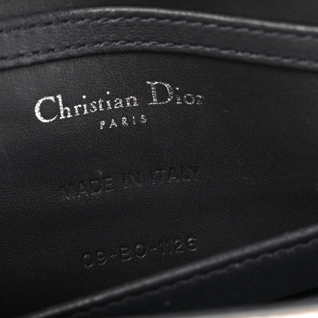 Christian Dior Metallic Patent Micro-Cannage Baby Diorama Flap Bag Silver