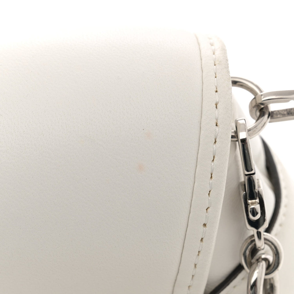 Gucci Nappa Vertical Matelasse Medium Maxi Horsebit Chain Shoulder Bag Mystic White
