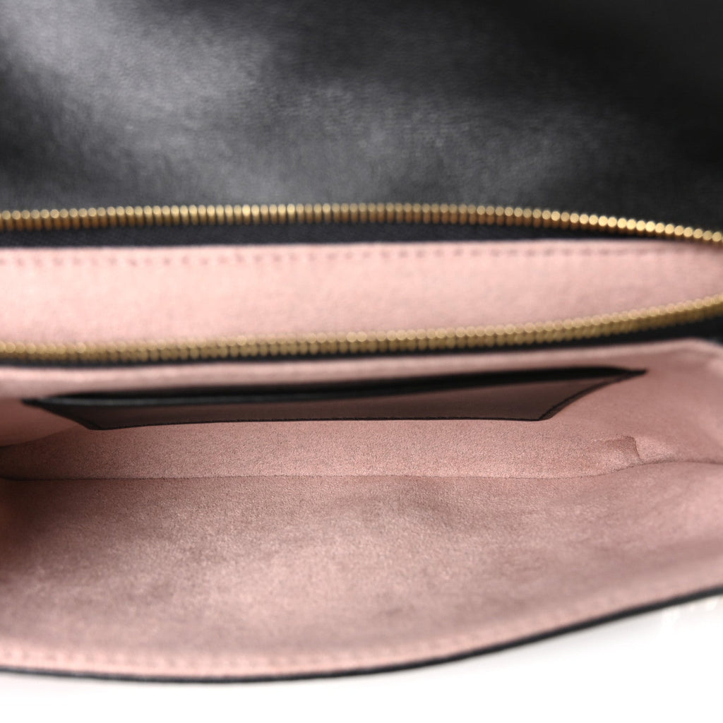 Louis Vuitton Lambskin Embossed Monogram Pochette Coussin Black