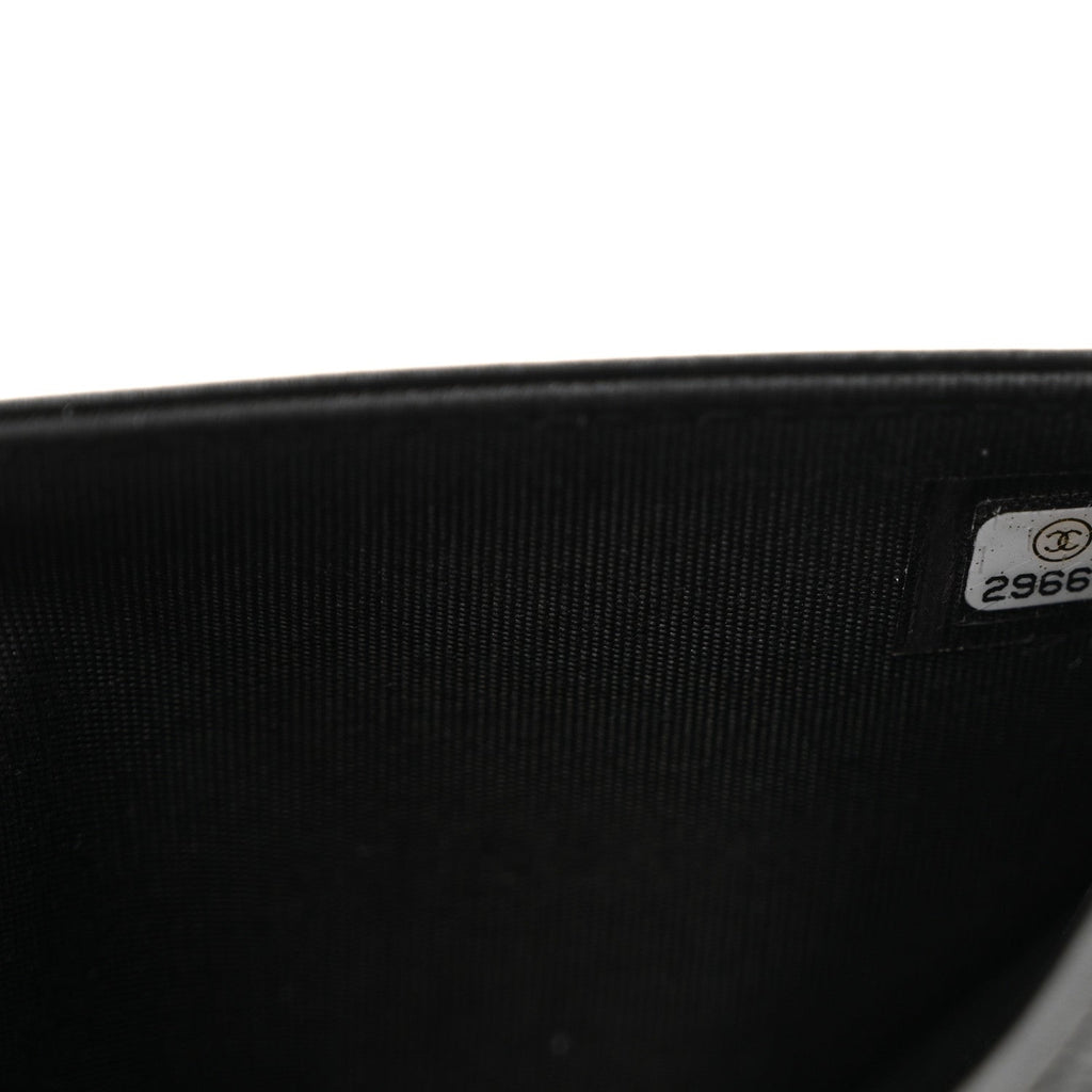 Chanel Caviar Quilted Boy Wallet On Chain WOC Black