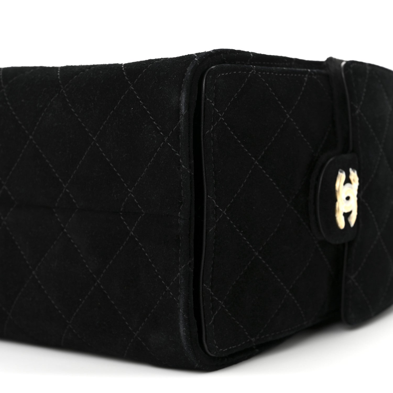 Chanel Suede Quilted Small Chanel 25 Handbag Black