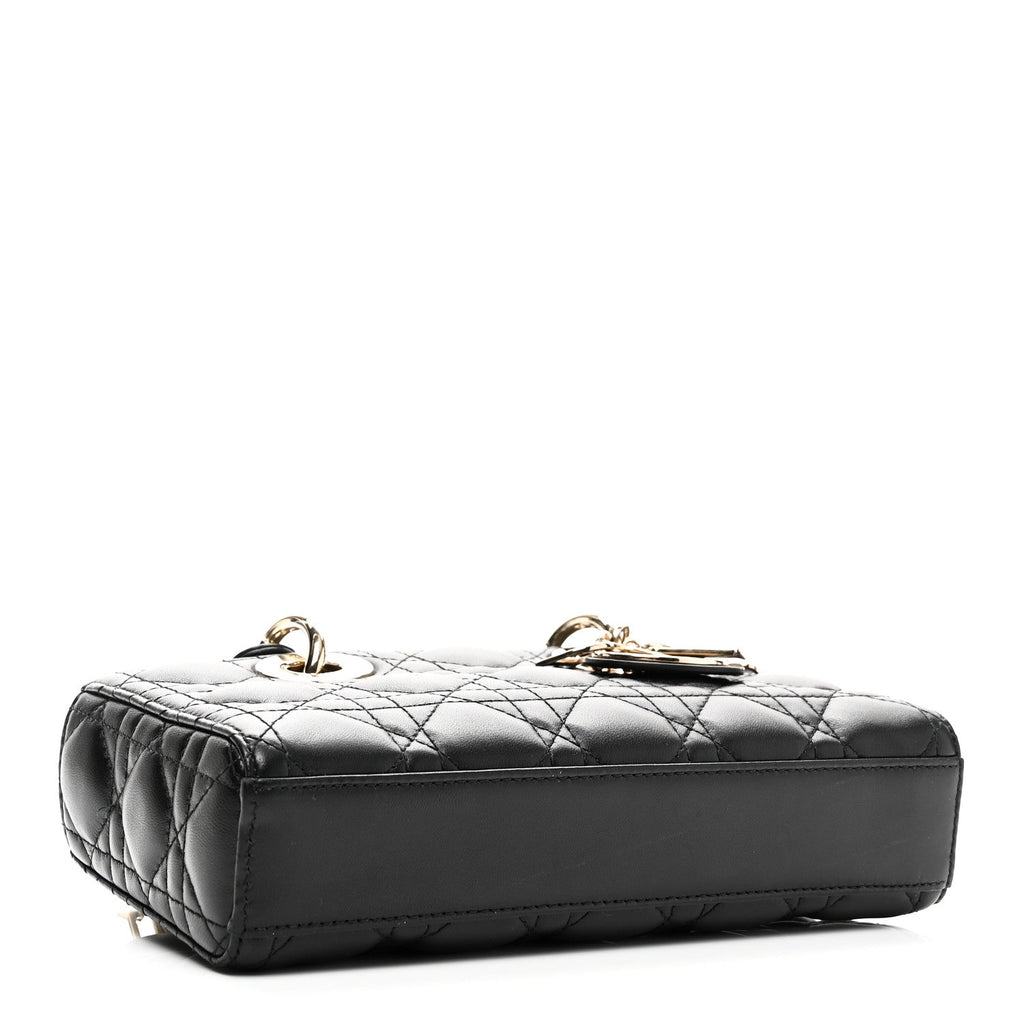 Christian Dior Lambskin Cannage Small Lady D-Joy Black