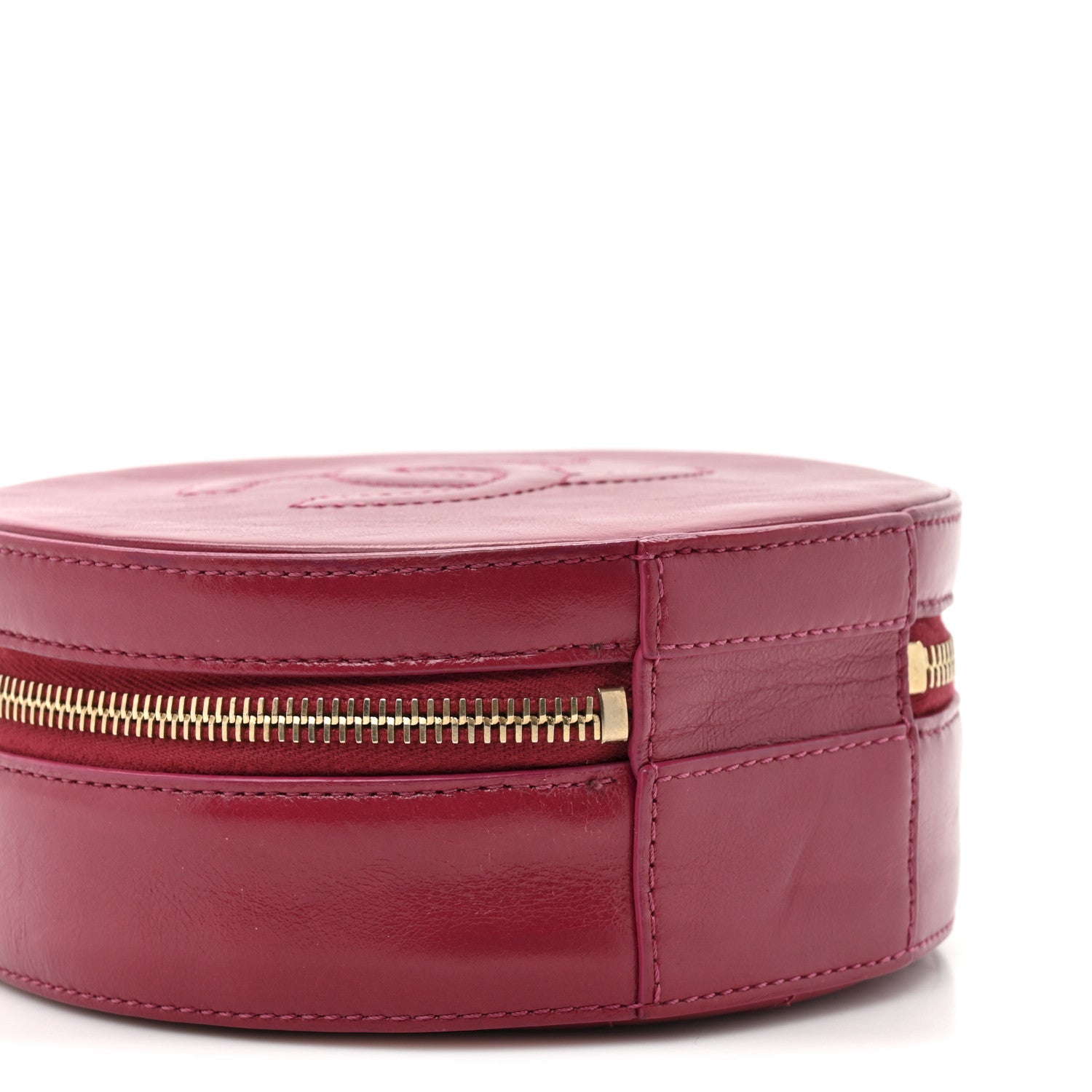 Chanel Glazed Calfskin Round As Earth Evening Bag Rouge