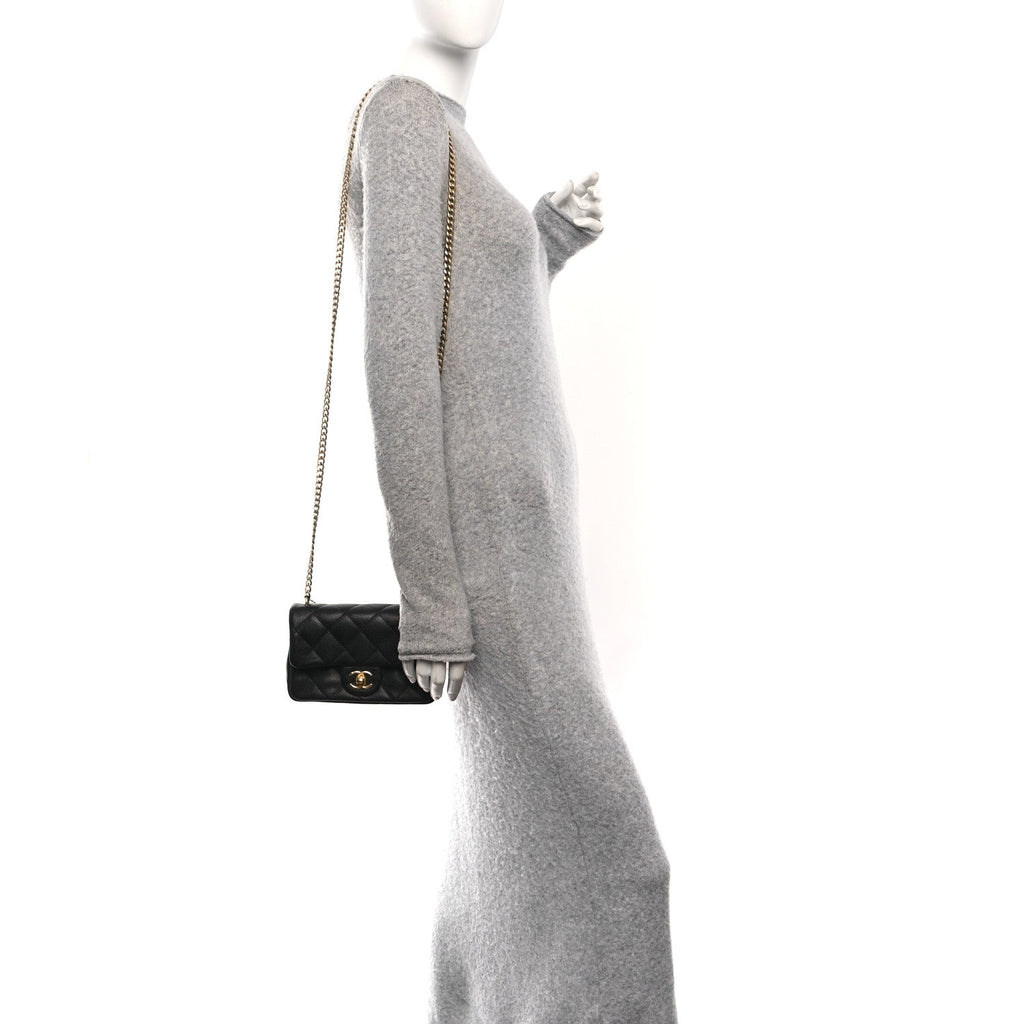 Chanel Caviar Quilted Mini Sweetheart Rectangular Flap Black