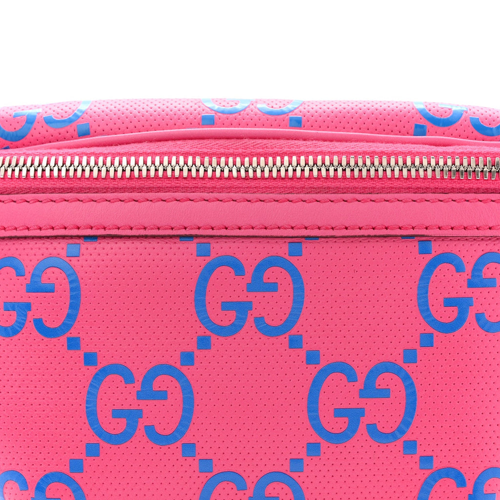 Gucci Calfskin GG Tennis Bi-Color Embossed Belt Bag Modern Fucsia Modern Blue