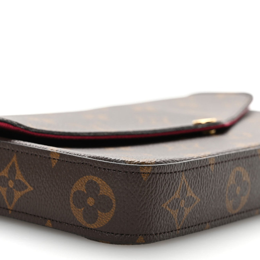 Louis Vuitton Monogram Pochette Felicie Chain Wallet Fuchsia
