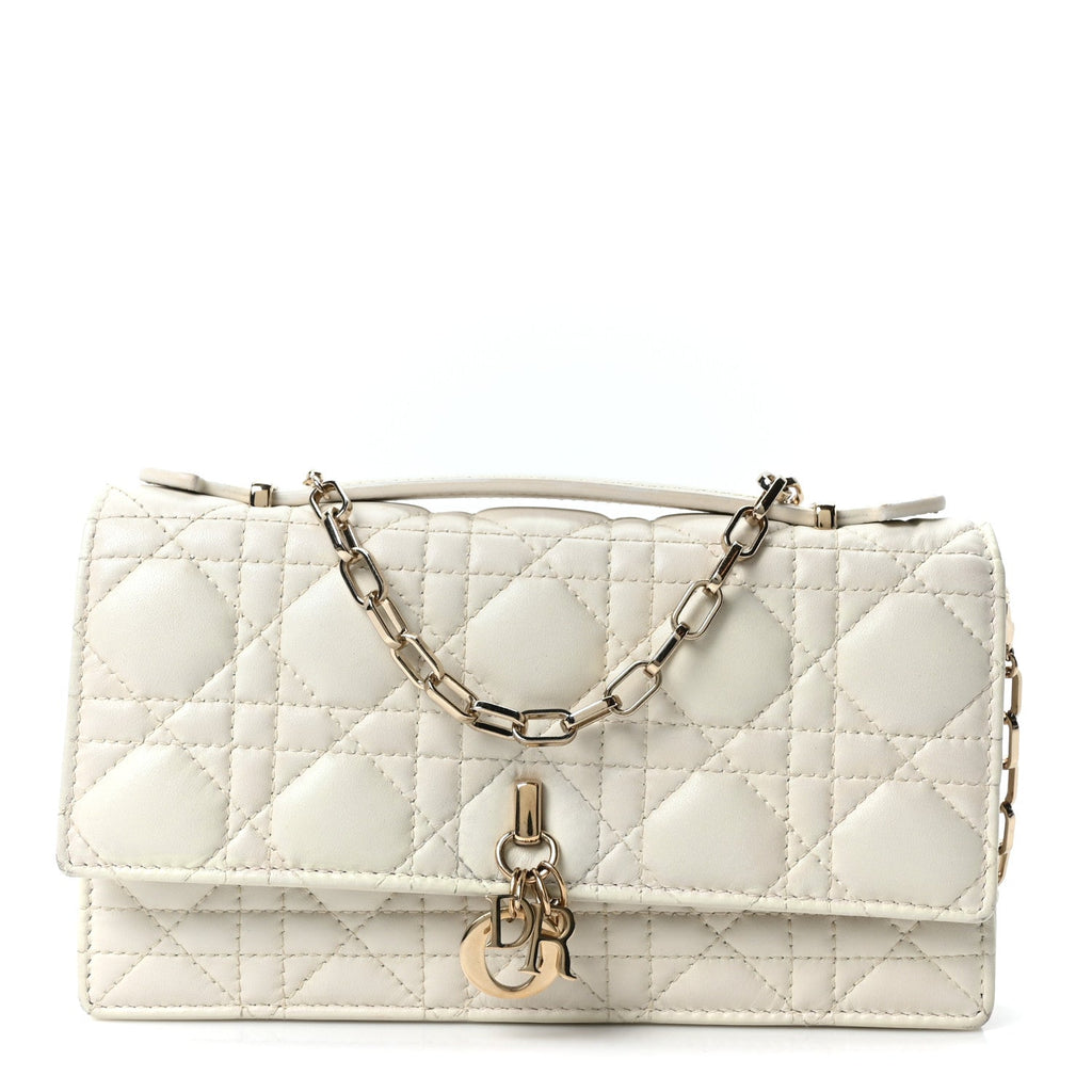 Christian Dior Lambskin Cannage Mini My Dior Bag Latte