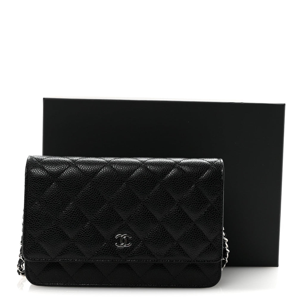 Chanel Caviar Quilted Wallet on Chain WOC Black