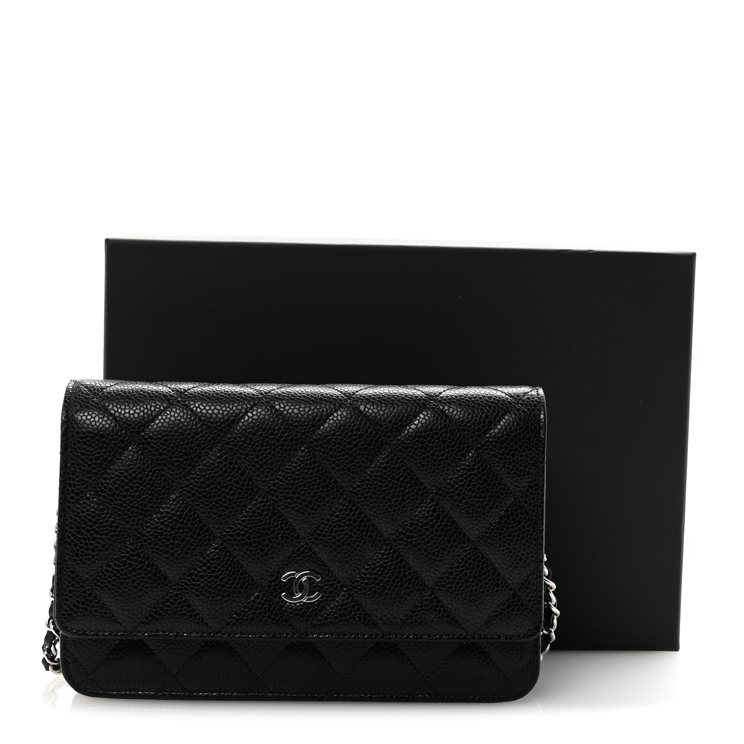 Chanel Caviar Quilted Wallet on Chain WOC Black