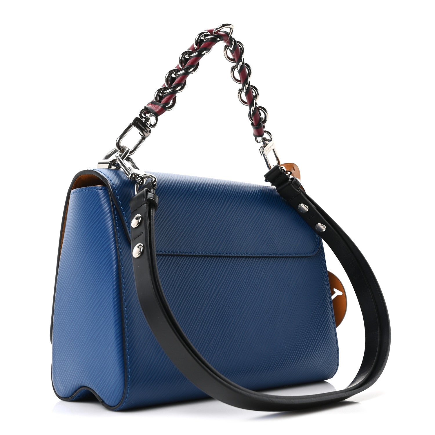 Louis Vuitton Epi Twist Braided Strap Shoulder Bag MM Bleu Roi