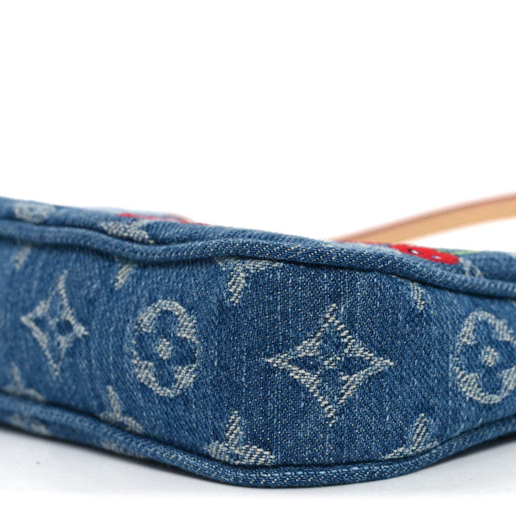 Louis Vuitton LV X TM Monogram Denim Cerises Pochette Accessories Blue
