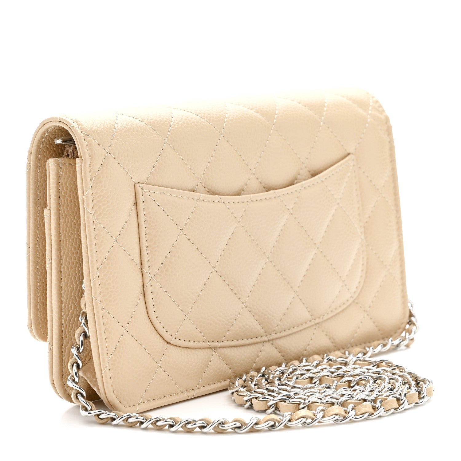 Chanel Caviar Quilted Wallet on Chain WOC Beige