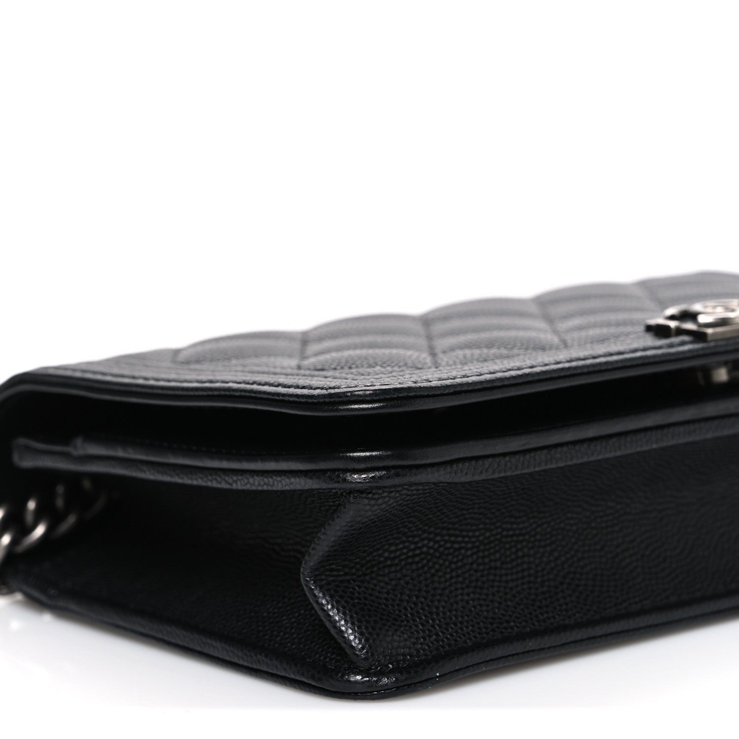 Chanel Caviar Quilted Boy Wallet On Chain WOC Black