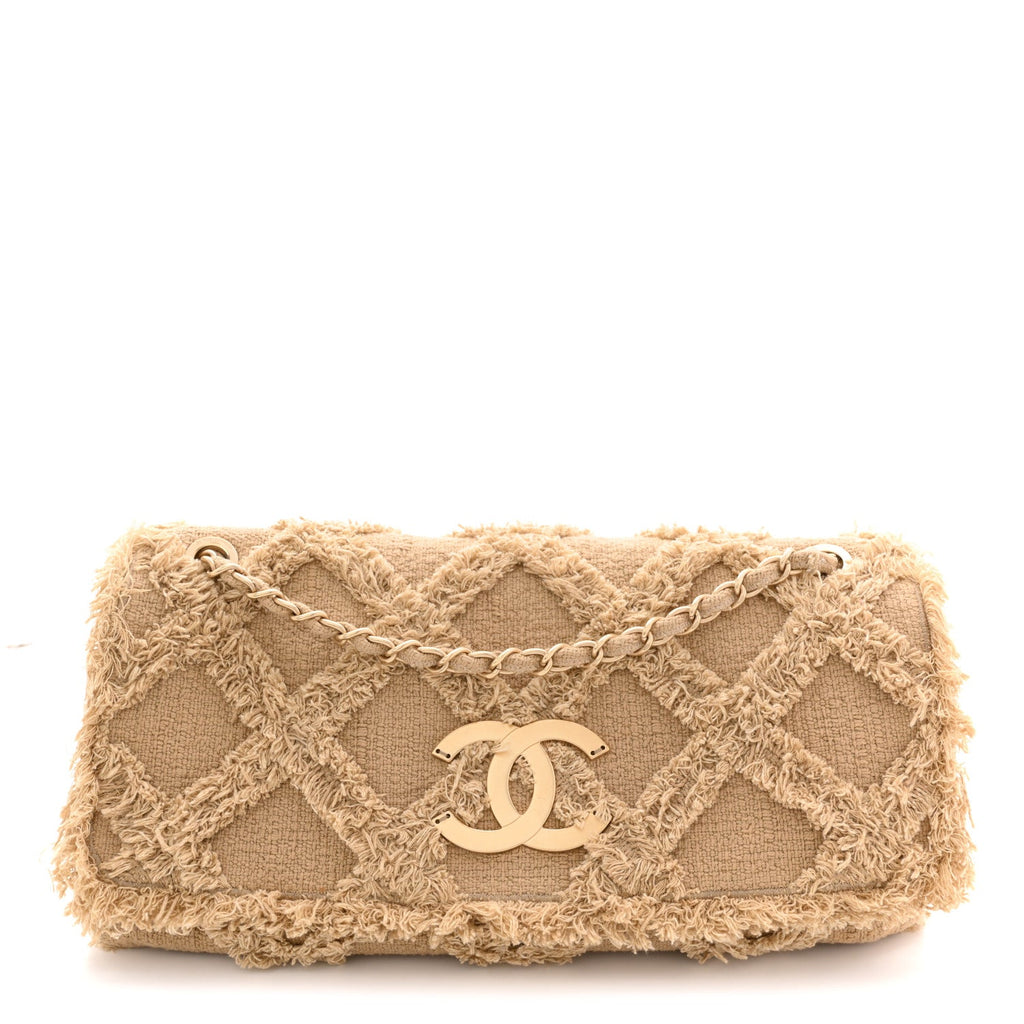 Chanel Tweed Nature Flap Dark Beige