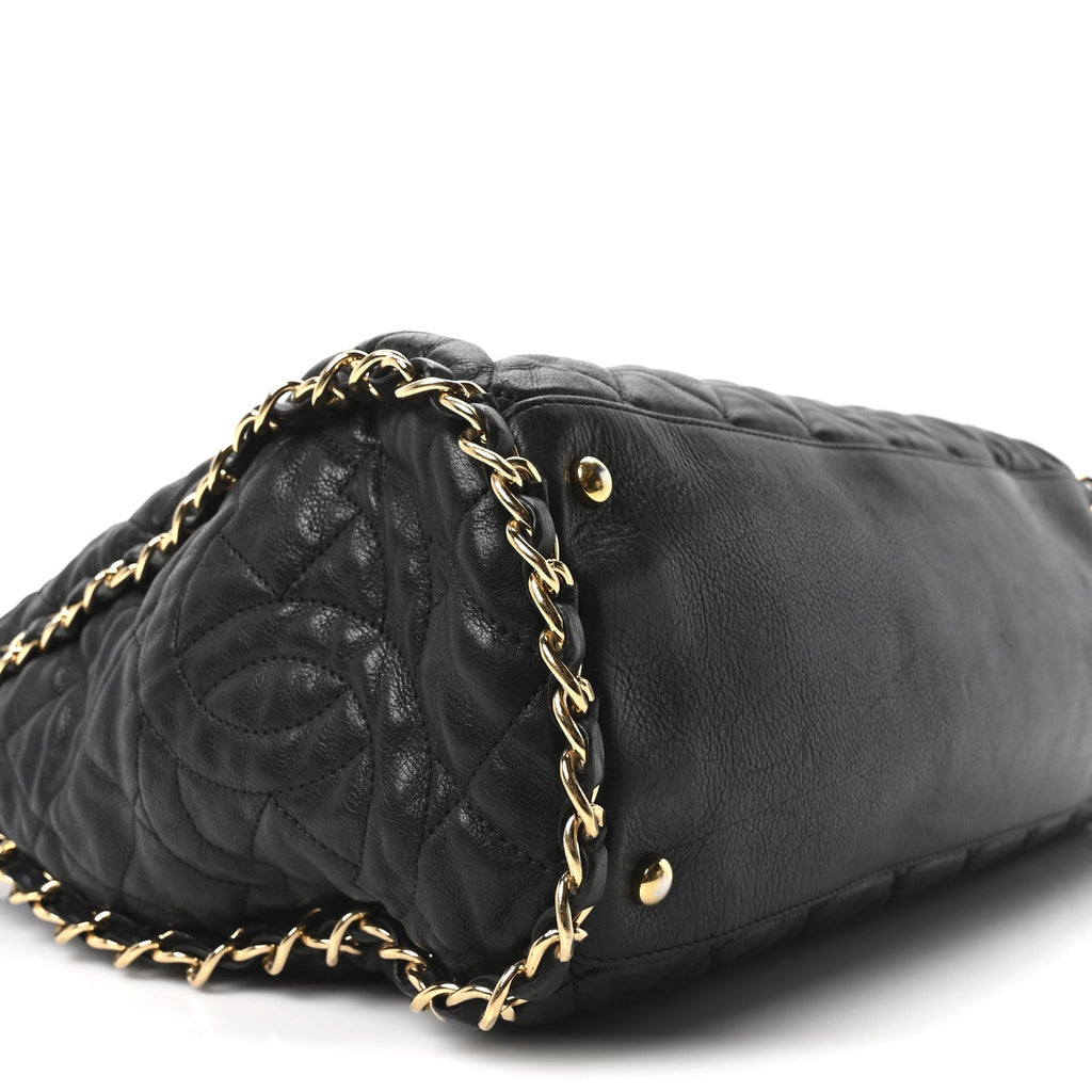 Chanel Calfskin Quilted Large Chain Me Hobo Black