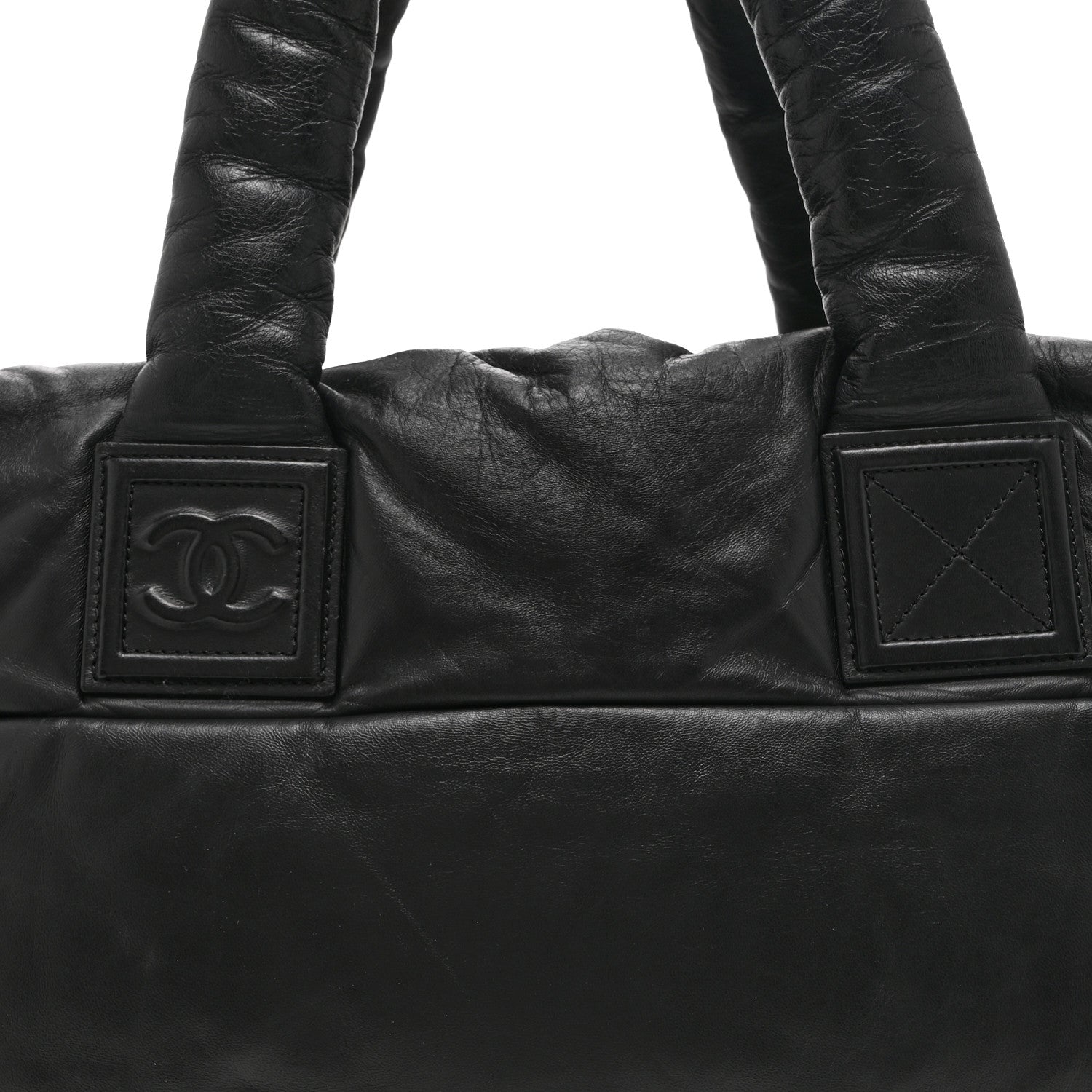 Chanel Lambskin Quilted Medium Coco Cocoon Reversible Tote Black