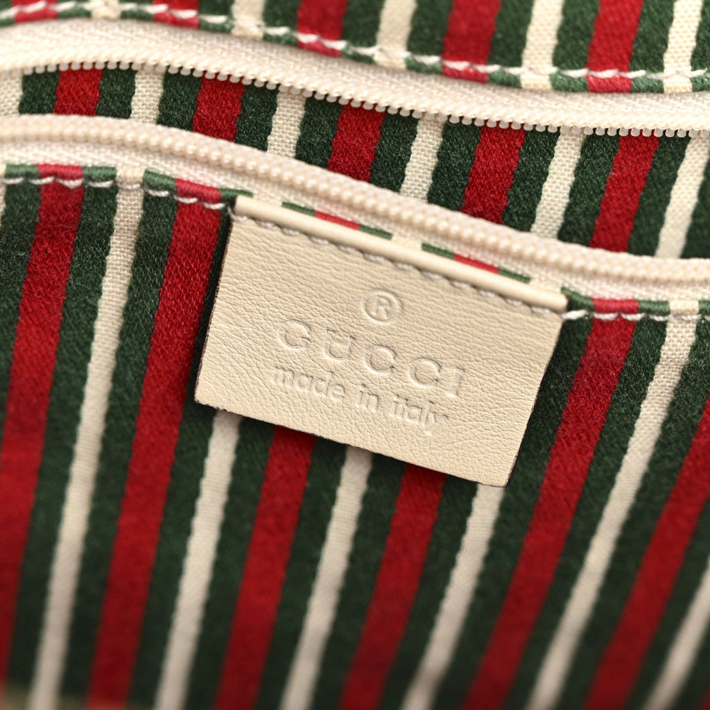Gucci Monogram Medium New Britt Hobo Tote Off White