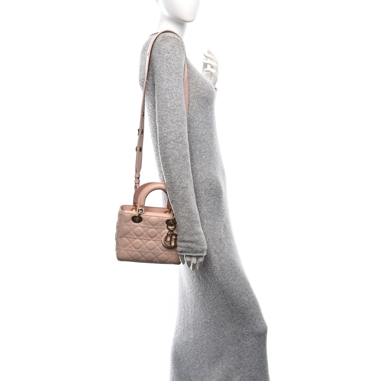 Christian Dior Lambskin Cannage Small My ABCDior Lady Dior Light Pink