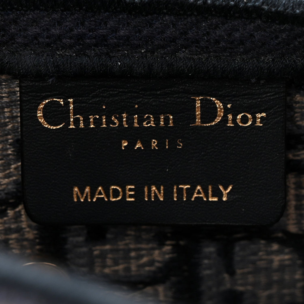 Christian Dior Oblique Embroidered Saddle Bag Blue