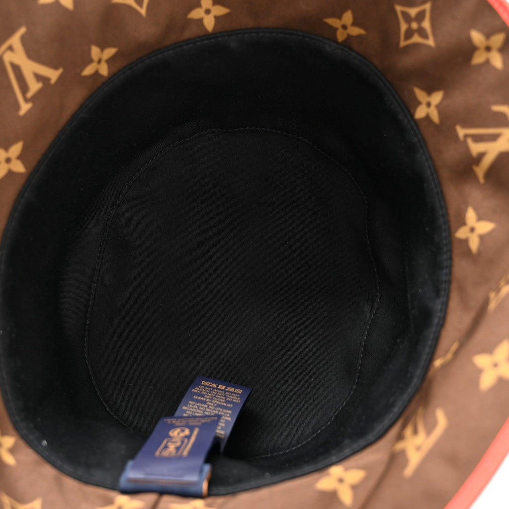 Louis Vuitton Cotton LV Safari Bucket Hat S Black Red