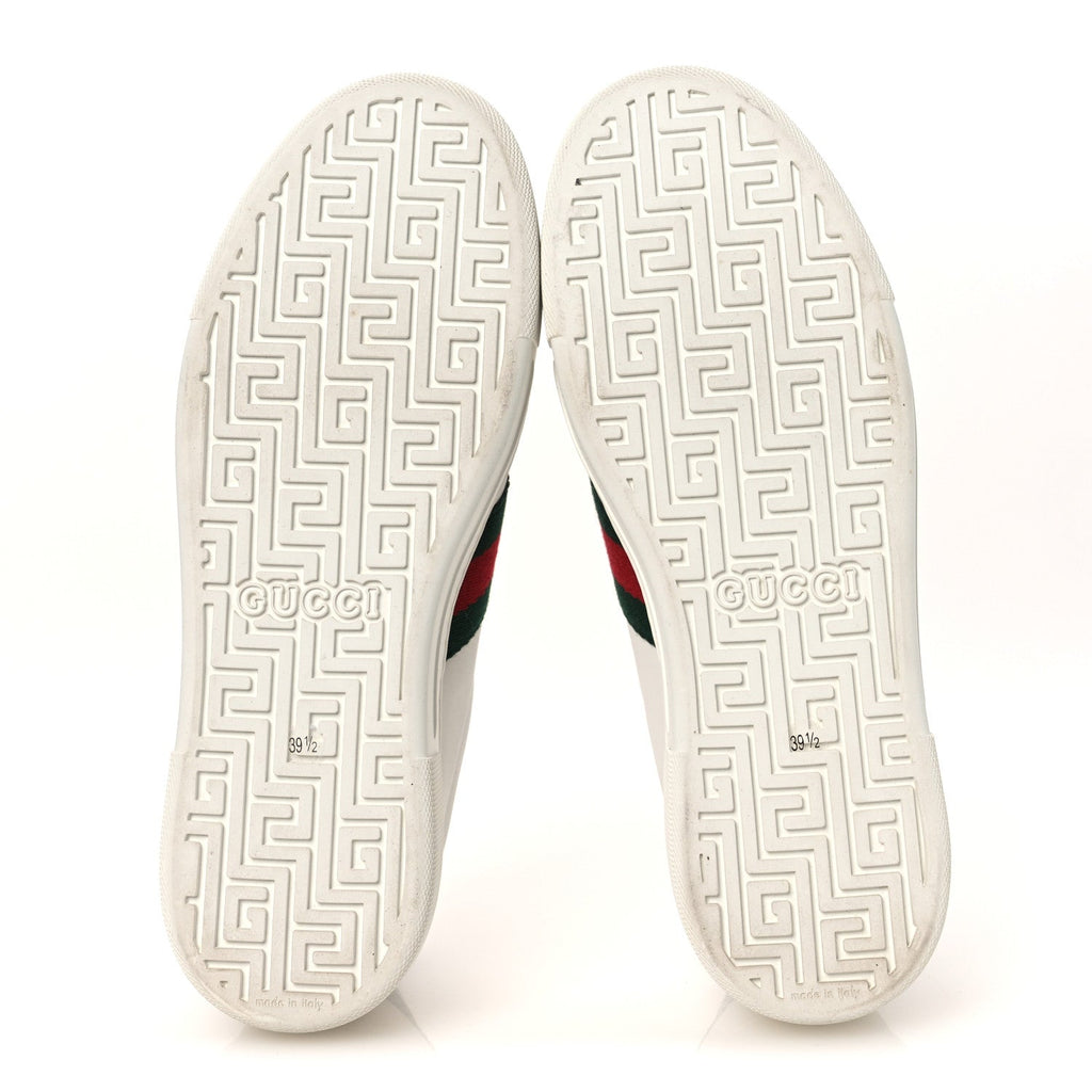 Gucci Ultralight Plume Calfskin Web Womens Ace Platform Sneakers 39.5 White