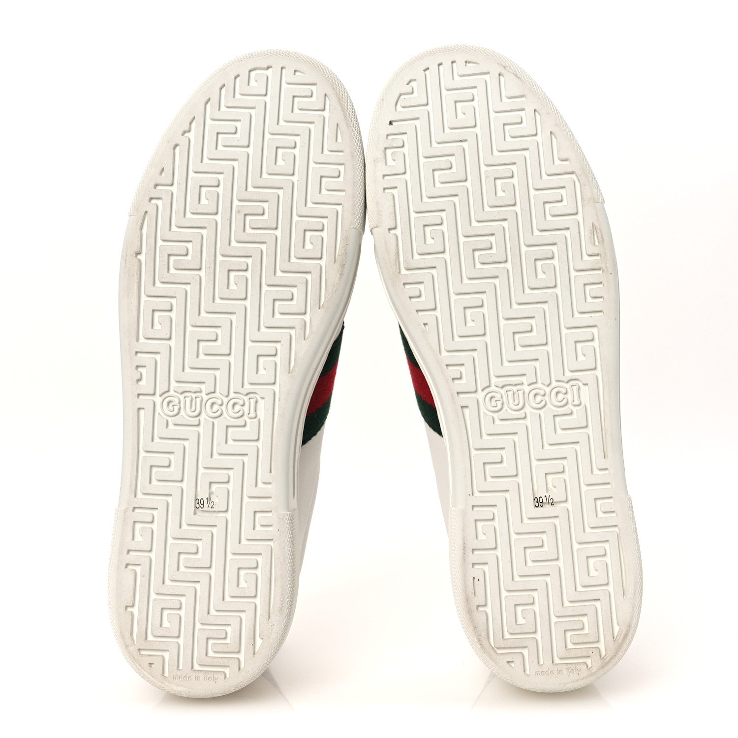 Gucci Ultralight Plume Calfskin Web Womens Ace Platform Sneakers 39.5 White