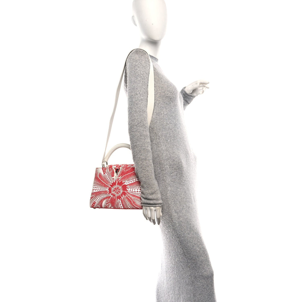 Louis Vuitton LV X YK Taurillon Psychedelic Flower Capucines BB Rouge