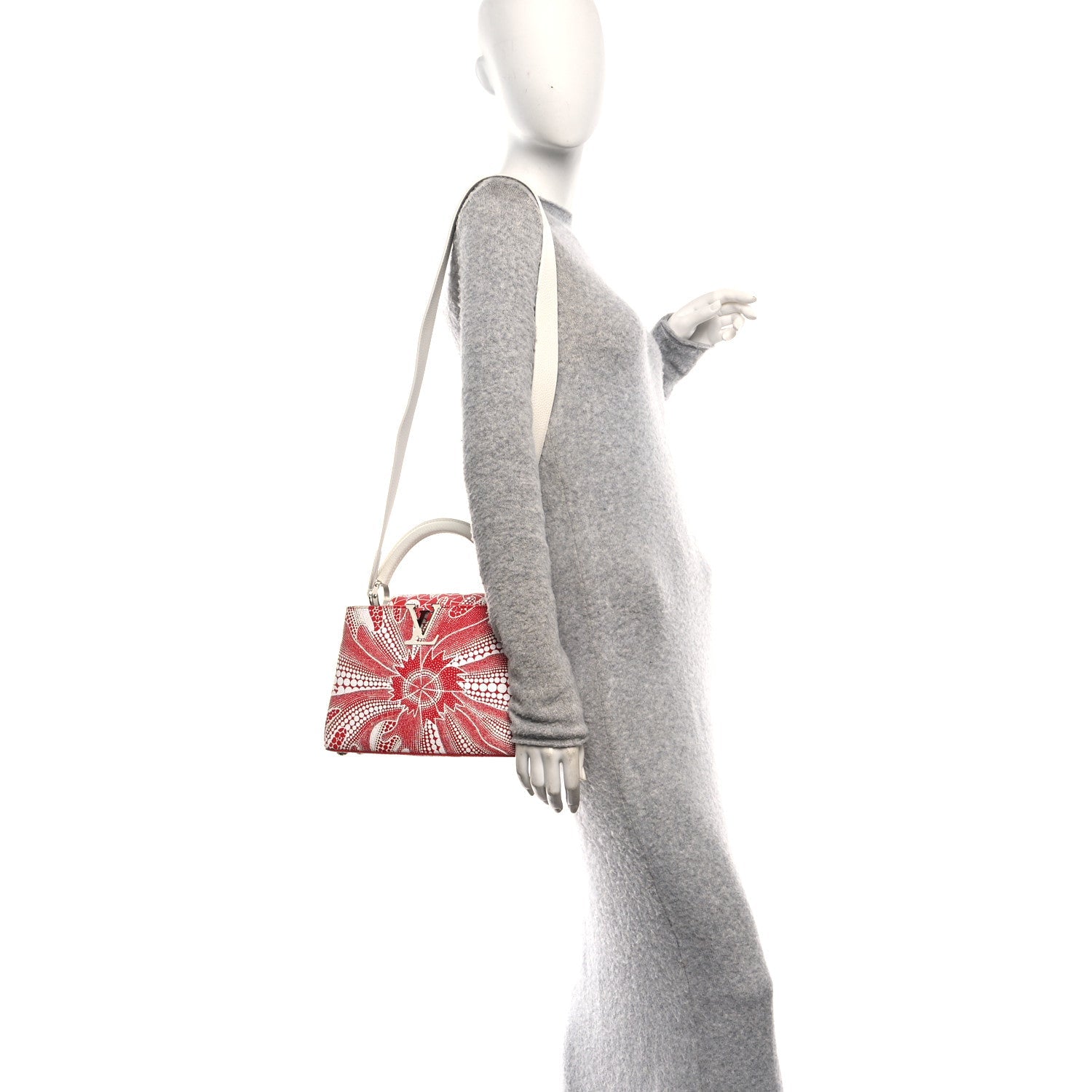Louis Vuitton LV X YK Taurillon Psychedelic Flower Capucines BB Rouge