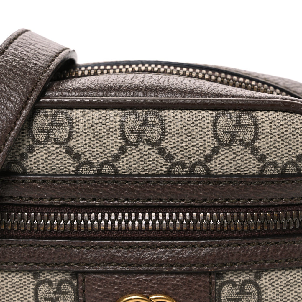 Gucci GG Supreme Monogram Web Mini Ophidia Messenger Brown