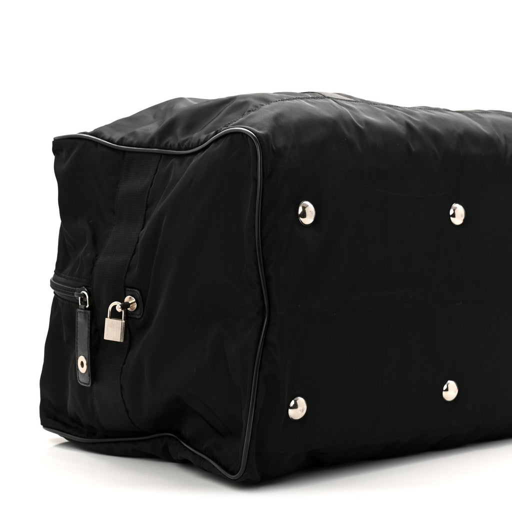 Prada Tessuto Nylon Saffiano Carry On Travel Bag Black
