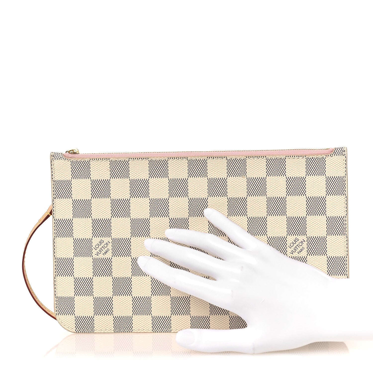 Louis Vuitton Damier Azur Neverfull MM GM Pochette Rose Ballerine