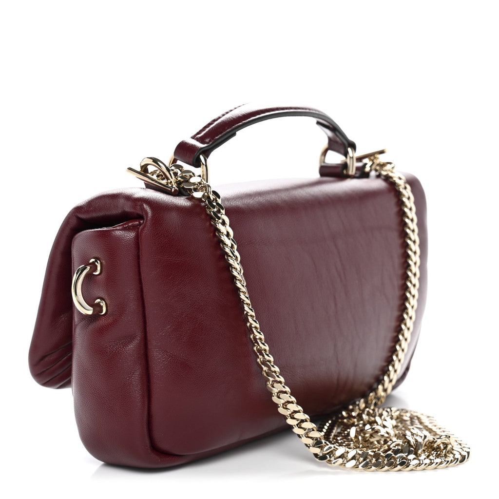 Gucci Lambskin Mini GG Milano Top Handle Shoulder Bag Rosso Ancora