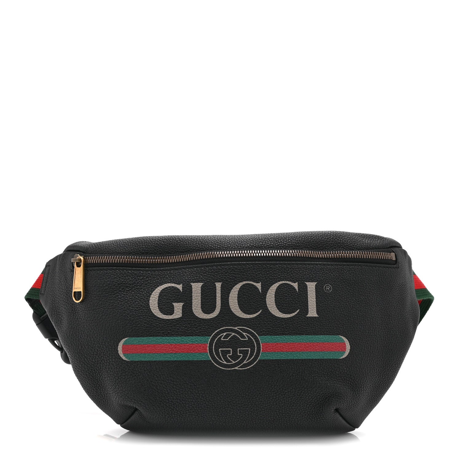 Gucci Grained Calfskin Logo Belt Bag Black
