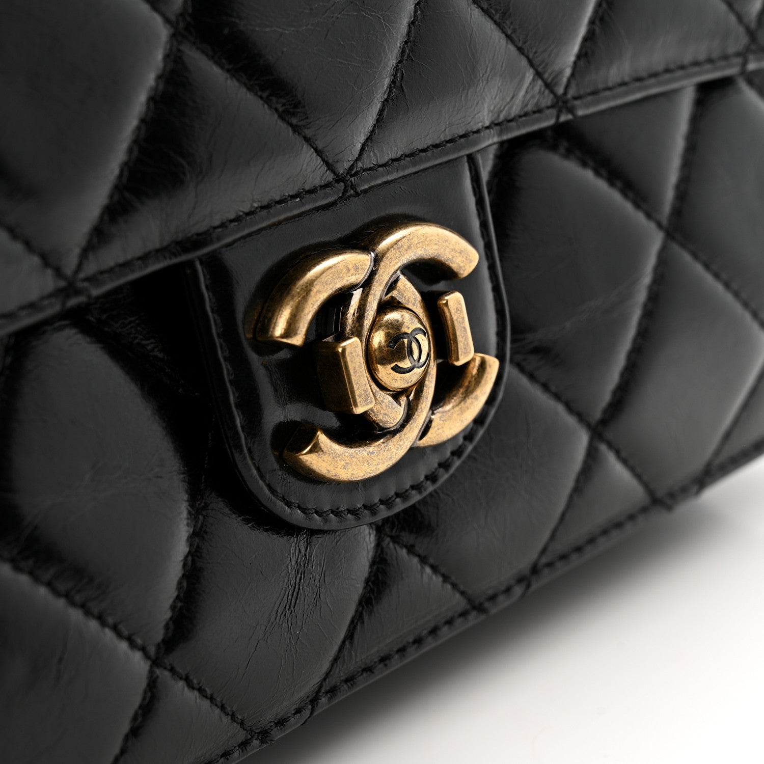 Chanel Glazed Calfskin Quilted Medium Perfect Edge Flap Black