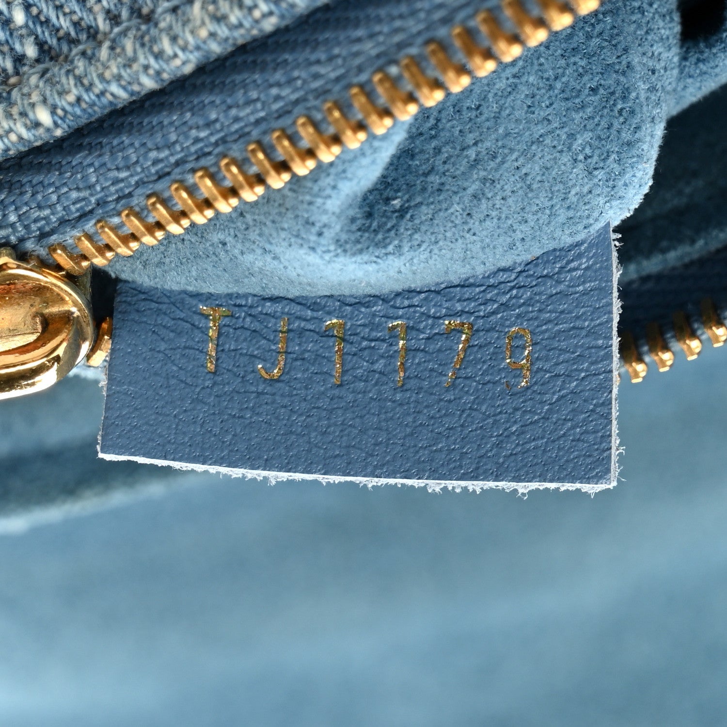 Louis Vuitton Embroidered Monogram Denim New Wave Chain Pochette Blue
